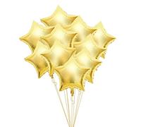 Tnfeeon Five Star Aluminum Foil Balloons Silver, High-grade Material, Unique Decoration for Parties and Weddings, 10 Pack 10 Inch (Gold)