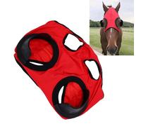 Tnfeeon Fly Mask Horse Eye Cover Eye Protection Red High Elastic Polyester Stretchy Fit for Racing Training with Sand Dust Protection