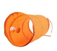 Tnfeeon Foldable Cat Tunnel Interactive 3-Way Play Tube with Rustling Sounds for Indoor Outdoor Use for Cats Kittens Small Dogs Collapsible Design Easy Storage Non Slip Base Safe (Orange)