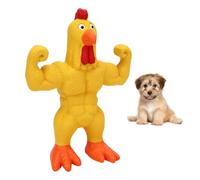Tnfeeon Funny Chicken Interactive Dog Toy, Muscle Silicone Chew Toy Interactive for Medium Large Dogs Teething Solution Boredom Buster