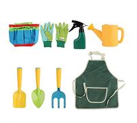 Tnfeeon Gardening Tools Shovel Trowel Rake Gloves Sprayer Apron Storage Tote Bag Safe Durable Metal Tools for Backyard Garden Outdoor Play Activities Kids Garden Set 8PCS Gardening Kit Tod