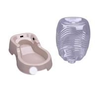 Tnfeeon Gravity Pet Waterer, Plastic Automatic Dog Water Dispenser, Anti Slip Self Refilling Cat Feeding Bowl, 8.46in Silent Water Station for Medium Large Dogs Multi Pet Homes (Beige)
