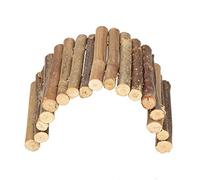 Tnfeeon Hamster Bridge, Wooden Bridge Ladder House Small Animal Chew Toy for Reptile Mice Rodents(M)