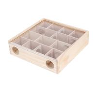 Tnfeeon Hamster Maze Toy, Natural Wood Activity Labyrinth House with Glass Cover for Small Pets Like Rats and Hamsters