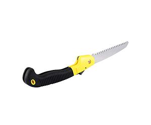Tnfeeon Hand Pruning Saw 15.75in Folding Vane/Wing 65 Manganese Steel for Fruit Tree Cutting, Non Slip Rubber Grip for Gardening Camping Trimming (Yellow)