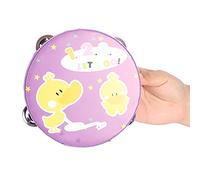 Tnfeeon Handheld Tambourine Drum Easy Play Shake Flap Metal Jingles 5.9 X 1.8 Inches 3.0 Ounces Lightweight Portable for Parties Dance Singing Activities Bright Colorful Designs Enhance (Duck)