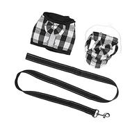 Tnfeeon Harness Leash, Polyester Petit Vest Dress with Leash and Cap for Walking, Fits Small Pigs, Rabbits and Guinea Pigs (GXBD07 black and white M)