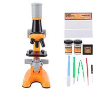 Tnfeeon High Power Biological Microscope, Plastic Educational Microscope with 40X to 1200X Magnification for Students and Home Lab Learning (Orange)