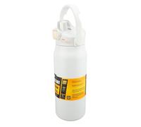 Tnfeeon Insulated Water Bottle 1500ml Double Wall Vacuum Thermal Flask Keeps Cold 24 Hours Hot 12 Hours Wide Mouth Straw Lid Handle 50 Ounce Capacity for Gym Hiking Camping Outdoor (White)