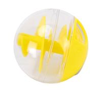 Tnfeeon Interactive Cat Treat Ball, Slow Feeder Puzzle Spiral Design Slows Eating 3x for Indoor Cats in Apartments Adjustable Challenge with Quick Refill Rinse 15 Minute Play Weight (Yellow)