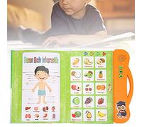 Tnfeeon Interactive Learning Sound Book Machine for Early Learners Over 3 Years Music Touch Games Boost Cognitive Skills Vibrant Orange Green Design Runs on 3 AA Batteries Ideal Home (Orange)