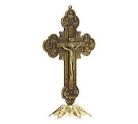 Tnfeeon Jesus Standing Cross Metal Statue for Desktop Small Crucifix Cross for Car Dashboard Decor, Bless Driving Safety Gift for New and Old Driver,Christian Catholic Gifts Home Office