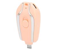Tnfeeon Keychain Portable Charger Emergency Power Bank Compact Design Fits Keyring for On-the-Go Charging Fast Charging 1500mAh Capacity Boosts Phones USB Type C Interface (Pink)