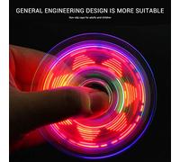 Tnfeeon LED FIDGET SPINNING TOY Single Focage Finger of Anti-stress Relief for Adult children; 16 LED -LAMPS Silent Rounding (70 * 13 mm) (Colorful)