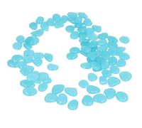 Tnfeeon Luminous Stones, Colorful Fluorescent Pebbles, Resin, Eye Catching Outdoor Decor for Garden Pathways and Home Decoration (Light Blue)