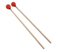 Tnfeeon Marimba Mallets Cotton-Wound Heads Maple Handles for Beginners Professionals Soft Tone Production Warm Sound Classroom Orchestra Use Balanced Weight Comfortable Grip 16 Inch (Red)