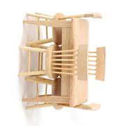 Tnfeeon Mini Dollhouse Desk Flesh Exquisite Mini Furniture Toy Model Lightweight and Small Size for Decoration of the Doll House (Table and chair set)