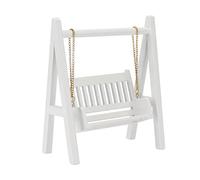 Tnfeeon Mini Dollhouse Swing Model with a Delicious Appearance Adapted to the Decoration of the Garden Scene - Birch Wood Material