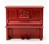 Tnfeeon Miniature Piano Decorative, Miniature Piano for Dollhouse Dioramas Decorative Scale 1:12 Scale 1:12 Dollhouse Rooms Collectors (Red)