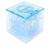 Tnfeeon Money Maze Puzzle Bank, Logic Development Tool Enhances Problem Solving Skills Tilting Challenge for Young Learners 3.5 Inch Saving Box Gift Idea (Blue)