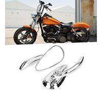 Tnfeeon Motorcycle Backing Mirror Chrome Skull Teardrop Reflector for Universal Fit 8mm 10mm Threads Enhanced Visibility Aluminum Construction Cruiser Riders Highway Safety Robust