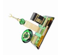 Tnfeeon Muslim Kaaba Clock Tower Model Crystal Islamic Building Model Religious Architecture Desktop Ornament for Home Decor Festival Gift