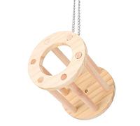 Tnfeeon Natural Wood Feeder for Small Pets Hamster Guinea Pig Rabbit Chew Toy Basket with Ample Space for Exercise and Care Sustained or Fixed Mounting Options Fits (Hanging)