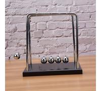 Tnfeeon Newton's Cradle Balance Balls, Physics Principles Learning Tool Smooth Swinging Motion Metal Balls ABS Line 7 Inch Height Office Home Study Space