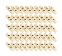 Tnfeeon Olive-Shaped Buttons, 50Pcs Wooden Buttons Oval Double Hole Buttons Coat Buttons for Craft Sewing DIY 30mm