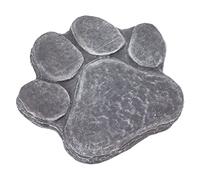 Tnfeeon Pawprint Memorial Stone Lettering Dog Grave Marker - Weatherproof Pet Monument for Lawn Outdoors - Gravic Dog Memorial Stone 15.5x17.5 Cm Suitable for Lovers (Rock Grey)