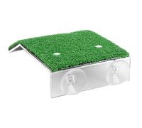 Tnfeeon Plastic Basking Platform for Reptile, Easily Installed with Suction Cups, Non-Slip Simulated Lawn Texture, for Turtles, Tortoises, and Aquariums (M)