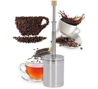 Tnfeeon Portable Stainless Steel Micro French Press, Reusable Coffee and Tea Filter Press Spring Drive Strainer Coffee Brew Plunger Filter for Hot Iced & Cold Brew