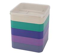 Tnfeeon Premium Plastic Watch Screw Storage Box, Impact Resistant 5 Layer Organizer for Crafts and Beads, Ideal for Workshops and Students (Circle)