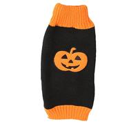 Tnfeeon Pumpkin Dog Sweater, Soft Acrylic Warm Fall Outfit for Small Pets XS Size Perfect Halloween Party Costume Cozy Autumn Walks At Home (S)