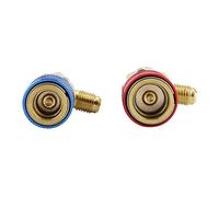 Tnfeeon R134a Quick Connectors, Easy Connect Brass High Flow Valve 1/4inch SAE for Auto AC Systems Professional Mechanics Enthusiasts Streamline HVAC Maintenance with No Coolant Loss