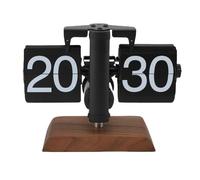 Tnfeeon Retro Digital Flip Down Clocks, Auto TableVintage Desk Clock for Any Environment From Home to Office 24 Hour (All Black)