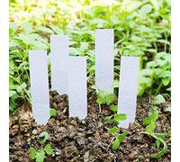 Tnfeeon Reusable Plastic Plant Seed Labels Pot Marker White Pink Green Yellow for Plant Identification, 100 Pcs PVC Seed Label Marker for Trays and Pots (White)