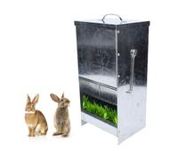 Tnfeeon Small Animal Feeder with Lid Rabbit Feeder Heavy Duty, Large Capacity Food Dispenser for Rabbits Guinea Pigs Chinchillas Small Animals Yard Garden Patio Feeding Station