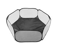 Tnfeeon Small Animals Tent, Portable Pet Playpen for Cats and Guinea Pigs, Foldable Enclosure 14.6 X 24.0 X 47.2 in for Indoor and Outdoor Use (Black)