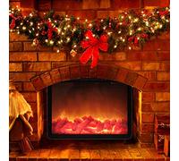 Tnfeeon Small Cozy Fireplace Lantern, LED Mystical/Fantasy Effect Light for Indoor and Outdoor Decoration, Battery and USB Powered, 30x21x7.8CM