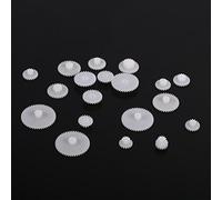 Tnfeeon Small Gears Set, 19 Piece Durable Plastic Collection for Model Making, Versatile Components, Numbered Parts for Easy Assembly, for Hobbyists and Robotics Toys