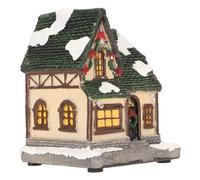 Tnfeeon Snowy Christmas Village House with LED Lights, Exquisite 3D Texture, Premium Resin Material, Energy-Efficient Lighting, Versatile Decor Option, Choice, Hand Painted (Type 2)