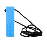 Tnfeeon Soft Baby Teether, 100% Food Grade Silicone, Soothing Chew Necklace, Adjustable Cords, Ideal for Toddlers and Sensory Needs Children (Blue)