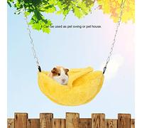 Tnfeeon Soft Hamster Banana Hammock Bed, Plush Warm Comfort Swing House for Small Pets Ensures Cozy Sleep Spot Washable Reusable Design 7.9 By 2.6 Inches Ideal for Cage Play and Rest (Yellow)