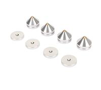 Tnfeeon Speaker Isolation Feet, Vibration Control Reduces Structural Feedback for Cleaner Turntable Playback, Aluminum Alloy Build with Rubber Rings 4 Pcs, Home HiFi Setup for (Silver)