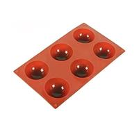 Tnfeeon Sphere Dessert Molds Silicone Half Sphere Mold 6 Holes Food Grade Reusable Easy Demoulding 11.6 X .8 X 1.3 in for Cake Jelly Pudding Chocolate Mousse Baking