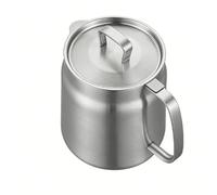 Tnfeeon Stainless Steel Grease Container 1.5L with Fine Mesh Strainer and Lid for Bacon Cooking Oil Storage Kitchen (Sanded)