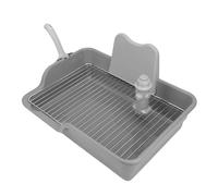 Tnfeeon Stainless Steel Mesh Design Dog Pee Pad Holder, Indoor Puppy Toilet with Guard Removable Grid, Potty Tray FOR Housebreaking Training in SMALL Spaces, Easy TO Manage, Stable (Grey)