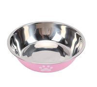 Tnfeeon Stainless Steel Pet Bowl, Anti Slip Rubber Base Prevents Spills During Meals Rust Resistant Interior Reduces Residue Buildup Dishwasher Safe Easy Cleaning for Dogs Cats Indoor (Pink)