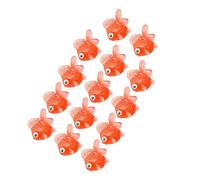 Tnfeeon Toy 0.98in Soft TPR Rubber Goldfish Figurines for Carnival Game School Project Decorations Lifelike Fish 14pcs Fake Goldfish Fake (Red)